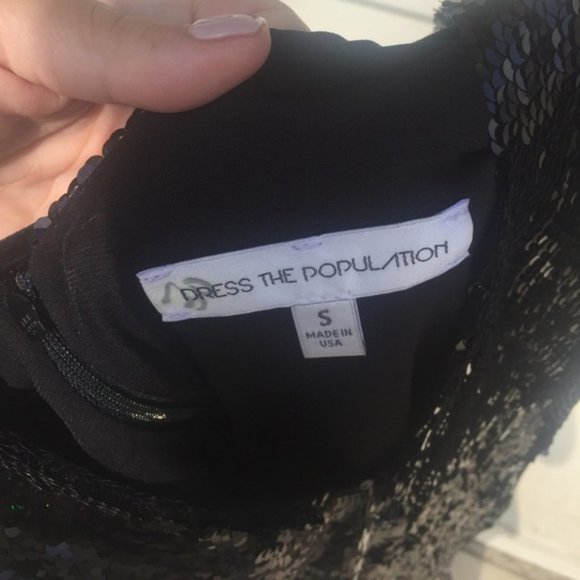 Dress The Population Formal Metallic Sequin Evening Dress - Picture 4 of 5